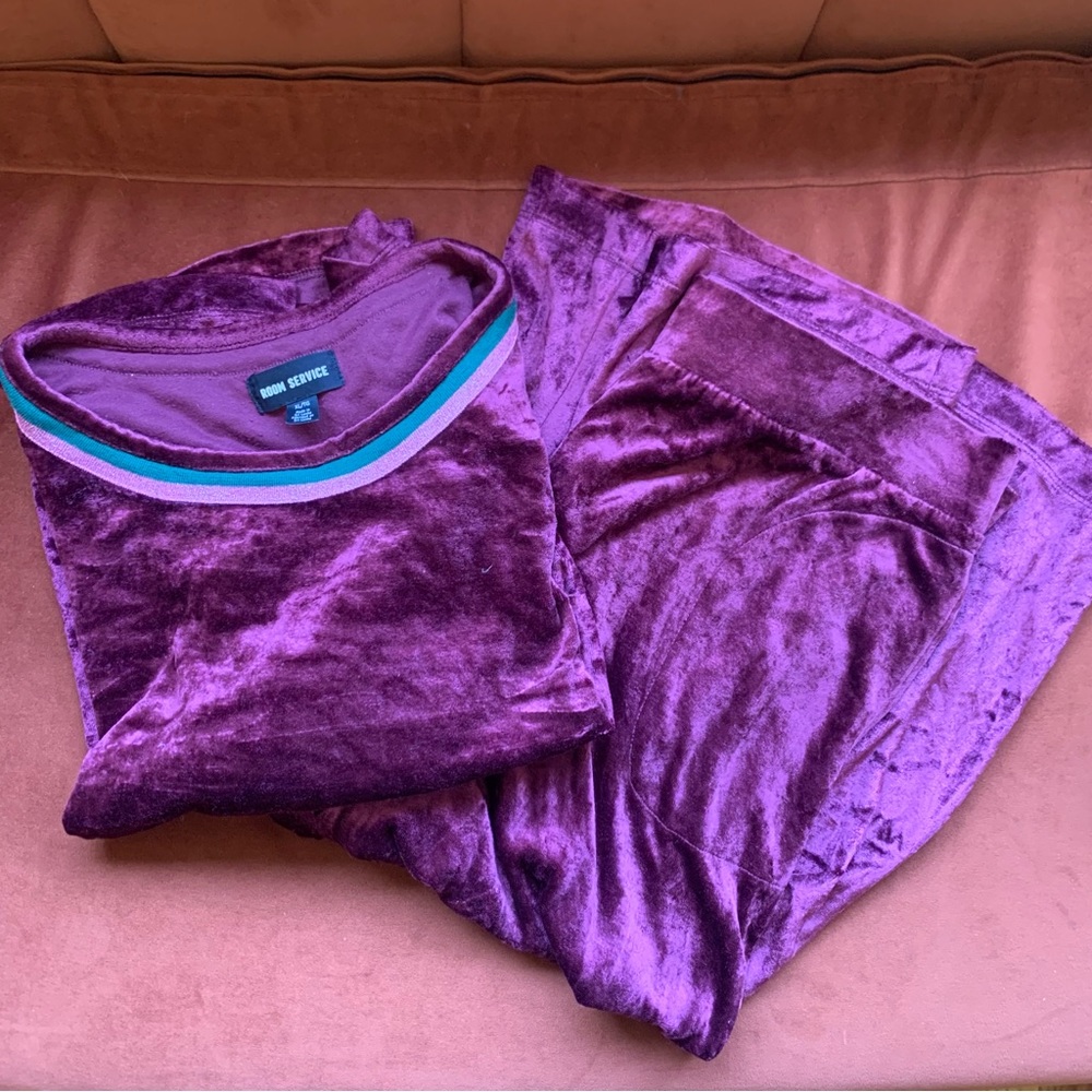 Room Service Crushed Velvet Velour Pajama Set